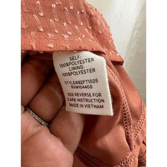 Blu Pepper V-Neck Long Sleeve Rust Orange Peplum Top Size Large - Picture 3 of 4